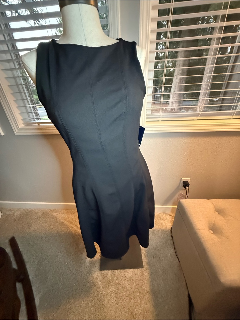 Donna Morgan Black Sleeveless Fit-and-Flare Mini Dress